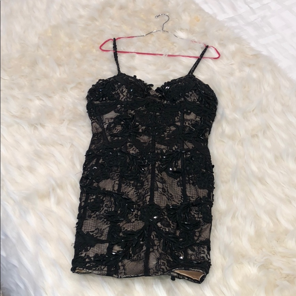 Musani Gold Collection Black Beaded Sequence Dress